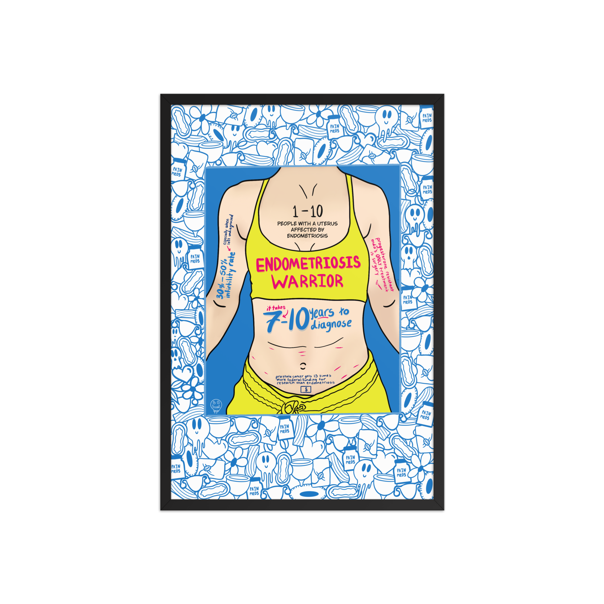 Endometriosis Warrior Framed Print